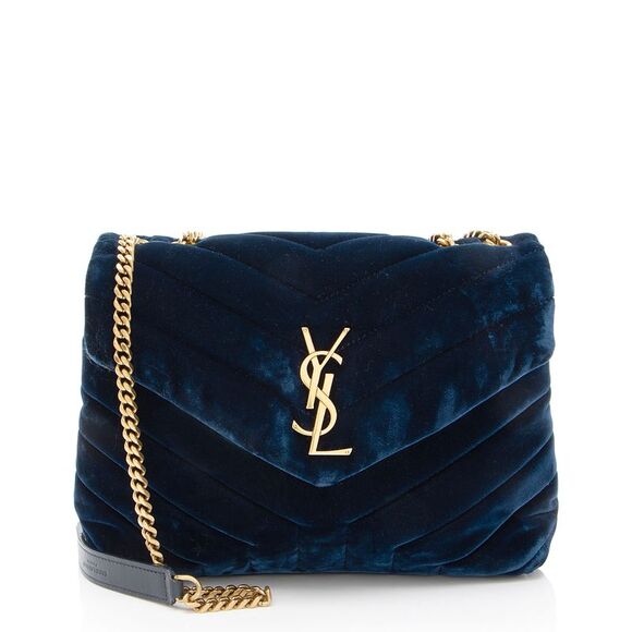Saint Laurent Velvet Monogram LouLou Small Shoulder Bag - Picture 1 of 16